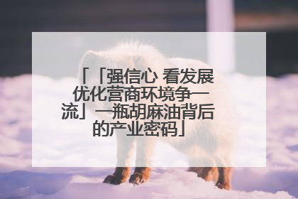 「强信心 看发展 优化营商环境争一流」一瓶胡麻油背后的产业密码