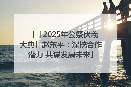 「2025年公祭伏羲大典」赵东平：深挖合作潜力 共谋发展未来