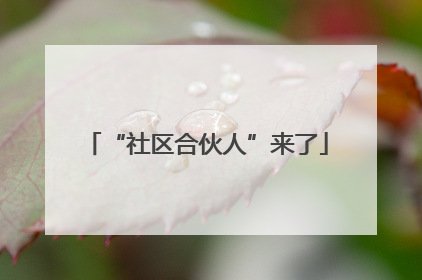 “社区合伙人”来了
