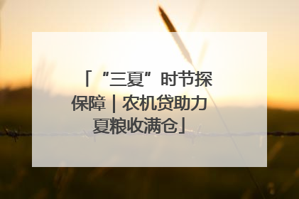 “三夏”时节探保障｜农机贷助力夏粮收满仓