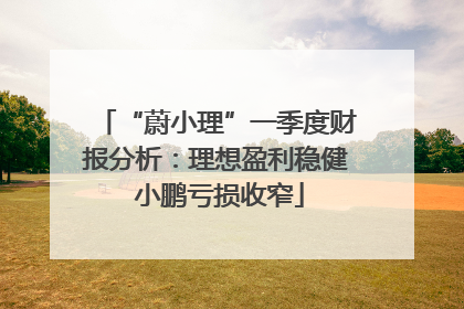 “蔚小理”一季度财报分析：理想盈利稳健 小鹏亏损收窄