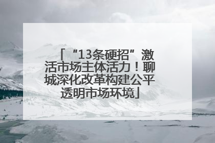 “13条硬招”激活市场主体活力！聊城深化改革构建公平透明市场环境