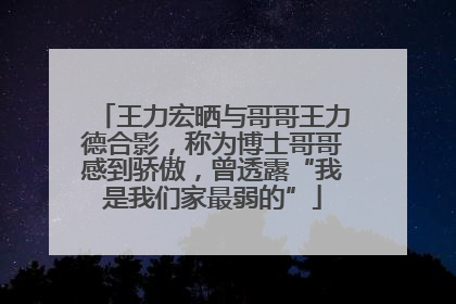 王力宏晒与哥哥王力德合影，称为博士哥哥感到骄傲，曾透露“我是我们家最弱的”