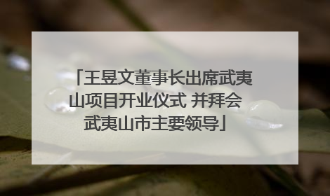 王昱文董事长出席武夷山项目开业仪式 并拜会武夷山市主要领导