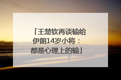 王楚钦再谈输给伊朗14岁小将：都是心理上的输