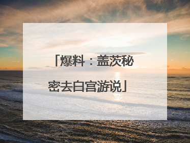 爆料：盖茨秘密去白宫游说