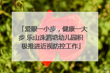 爱眼一小步，健康一大步 乐山洙泗塘幼儿园积极推进近视防控工作