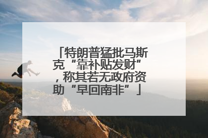 特朗普猛批马斯克“靠补贴发财”，称其若无政府资助“早回南非”