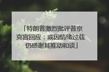 特朗普激烈批评普京 克宫回应：或因情绪过载 仍感谢其推动和谈