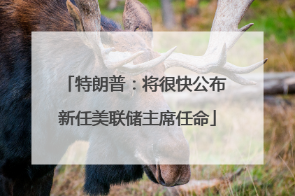 特朗普：将很快公布新任美联储主席任命