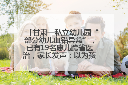 甘肃一私立幼儿园“部分幼儿血铅异常”，已有19名患儿跨省医治，家长发声：以为孩子出问题，没想过会与学校有关
