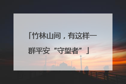 竹林山间，有这样一群平安“守望者”