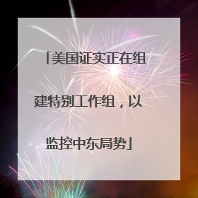 美国证实正在组建特别工作组，以监控中东局势