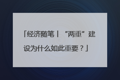 经济随笔丨“两重”建设为什么如此重要？