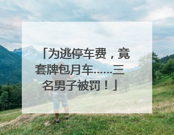 为逃停车费，竟套牌包月车……三名男子被罚！
