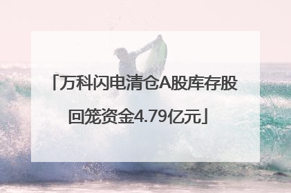 万科闪电清仓A股库存股 回笼资金4.79亿元
