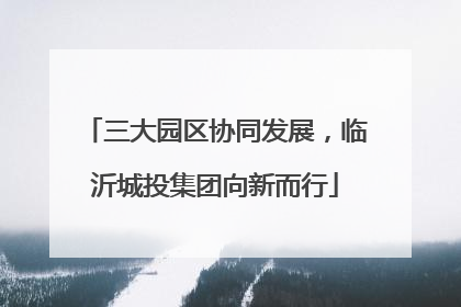 三大园区协同发展，临沂城投集团向新而行