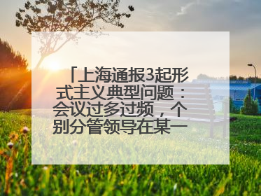 上海通报3起形式主义典型问题：会议过多过频，个别分管领导在某一天同一时段需参加3个会议