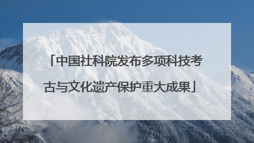 中国社科院发布多项科技考古与文化遗产保护重大成果