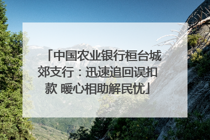 中国农业银行桓台城郊支行：迅速追回误扣款 暖心相助解民忧