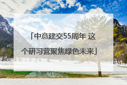 中意建交55周年 这个研习营聚焦绿色未来