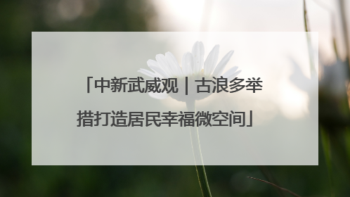 中新武威观｜古浪多举措打造居民幸福微空间