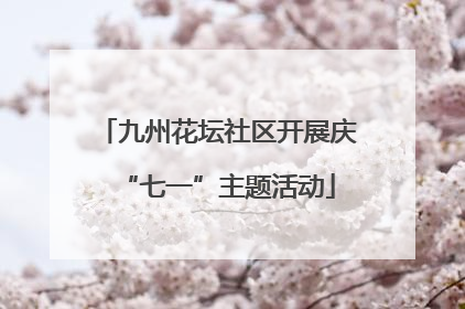 九州花坛社区开展庆“七一”主题活动