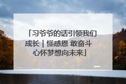 习爷爷的话引领我们成长｜懂感恩 敢奋斗 心怀梦想向未来