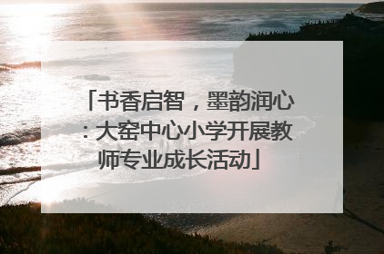 书香启智，墨韵润心：大窑中心小学开展教师专业成长活动