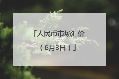 人民币市场汇价（6月3日）