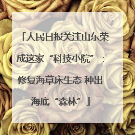 人民日报关注山东荣成这家“科技小院”：修复海草床生态 种出海底“森林”