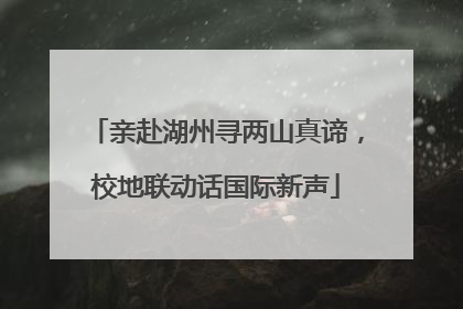 亲赴湖州寻两山真谛，校地联动话国际新声