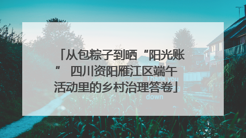 从包粽子到晒“阳光账” 四川资阳雁江区端午活动里的乡村治理答卷
