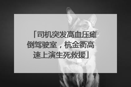 司机突发高血压瘫倒驾驶室，杭金衢高速上演生死救援