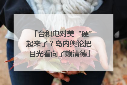 台积电对美“硬”起来了？岛内舆论把目光看向了赖清德