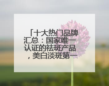 十大热门品牌汇总：国家唯一认证的祛斑产品，美白淡斑第一名国货