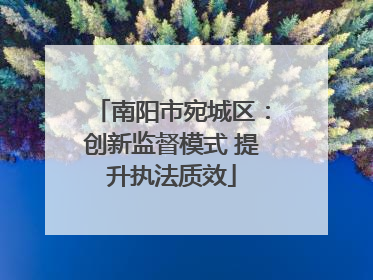 南阳市宛城区：创新监督模式 提升执法质效