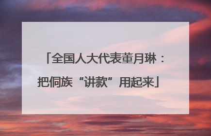 全国人大代表董月琳：把侗族“讲款”用起来