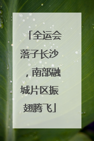 全运会落子长沙，南部融城片区振翅腾飞