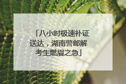八小时极速补证送达，湖南警邮解考生燃眉之急