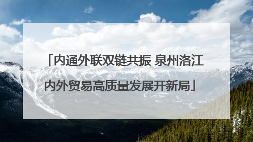 内通外联双链共振 泉州洛江内外贸易高质量发展开新局