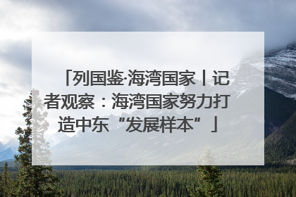 列国鉴·海湾国家丨记者观察：海湾国家努力打造中东“发展样本”
