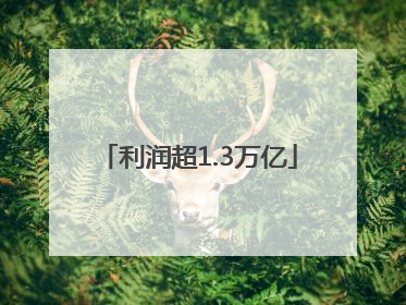 利润超1.3万亿