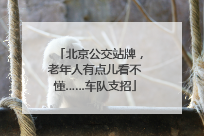 北京公交站牌，老年人有点儿看不懂……车队支招