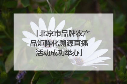 北京市品牌农产品矩阵化溯源直播活动成功举办