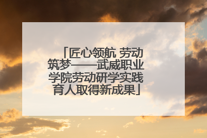 匠心领航 劳动筑梦——武威职业学院劳动研学实践育人取得新成果