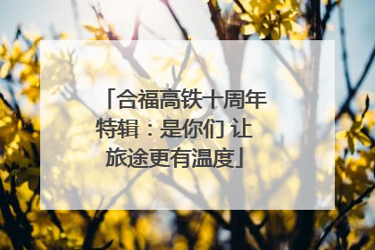 合福高铁十周年特辑：是你们 让旅途更有温度