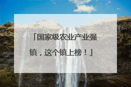 国家级农业产业强镇，这个镇上榜！