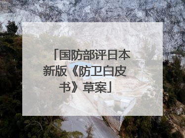 国防部评日本新版《防卫白皮书》草案