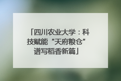 四川农业大学：科技赋能“天府粮仓”谱写稻香新篇